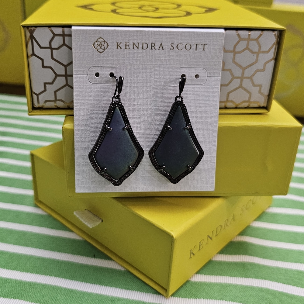 Kendra Scott Gunmetal Galaxy Matte Alex Drop Earrings